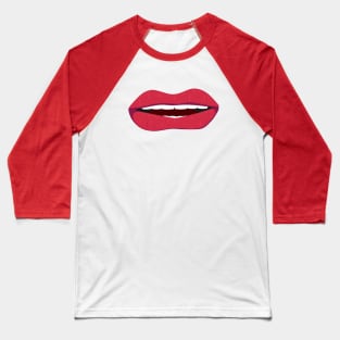 RED LIPS FACE MASK Baseball T-Shirt